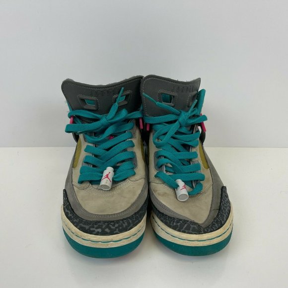 Jordan Spizike Miami Vice Basketball Shoes Grey Vivid Pink Youth 7Y - Picture 2 of 6